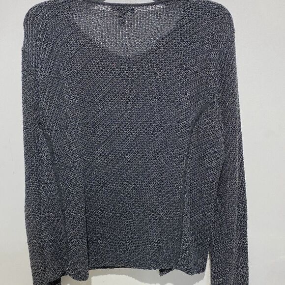 Eileen Fisher Women's Gray Long Sleeve Zip Cardigan Sweatshirt Size Large - Picture 6 of 10